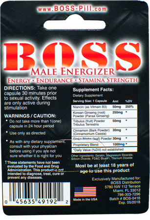 Boss Male Enhancer Pill Single Pack
