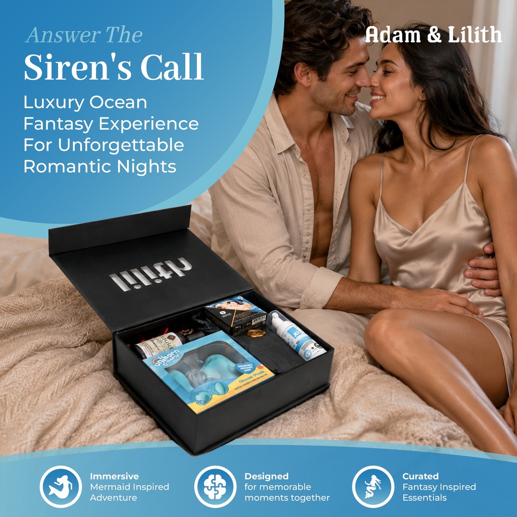 Mermaid “Siren’s Call” Box – Luxury Ocean-Themed Intimacy Kit with Unihorn C-Horse Vibrator, Mermaid Lingerie, Natural Oceanics Lube & Bath Crystals – Fantasy Roleplay Pleasure Set