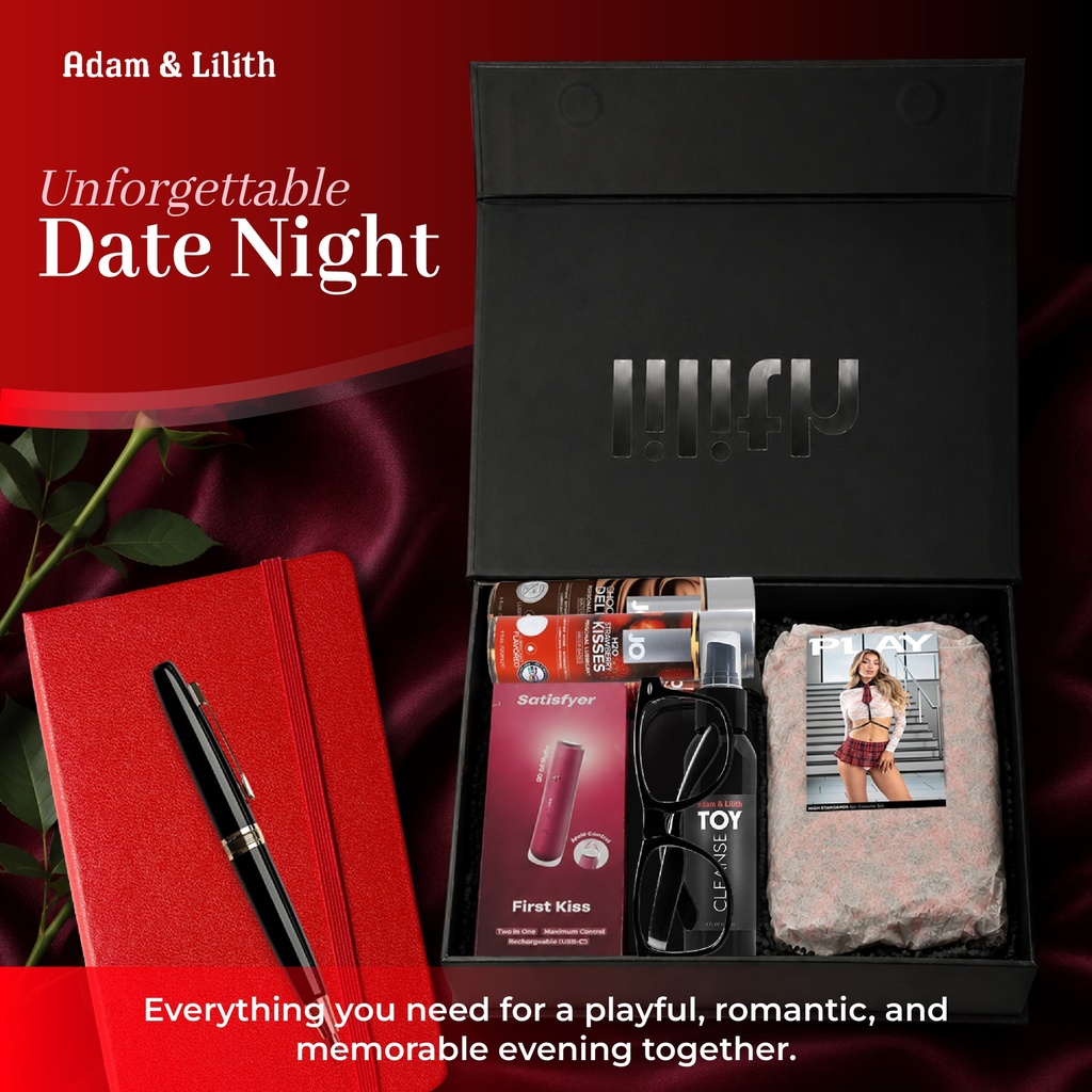 Class Crush “School Girl Box” – Satisfier First Kiss Vibrator, School Girl Costume, Tickle His Pickle Book & Lubes – Flirty Intimacy Kit for Couples