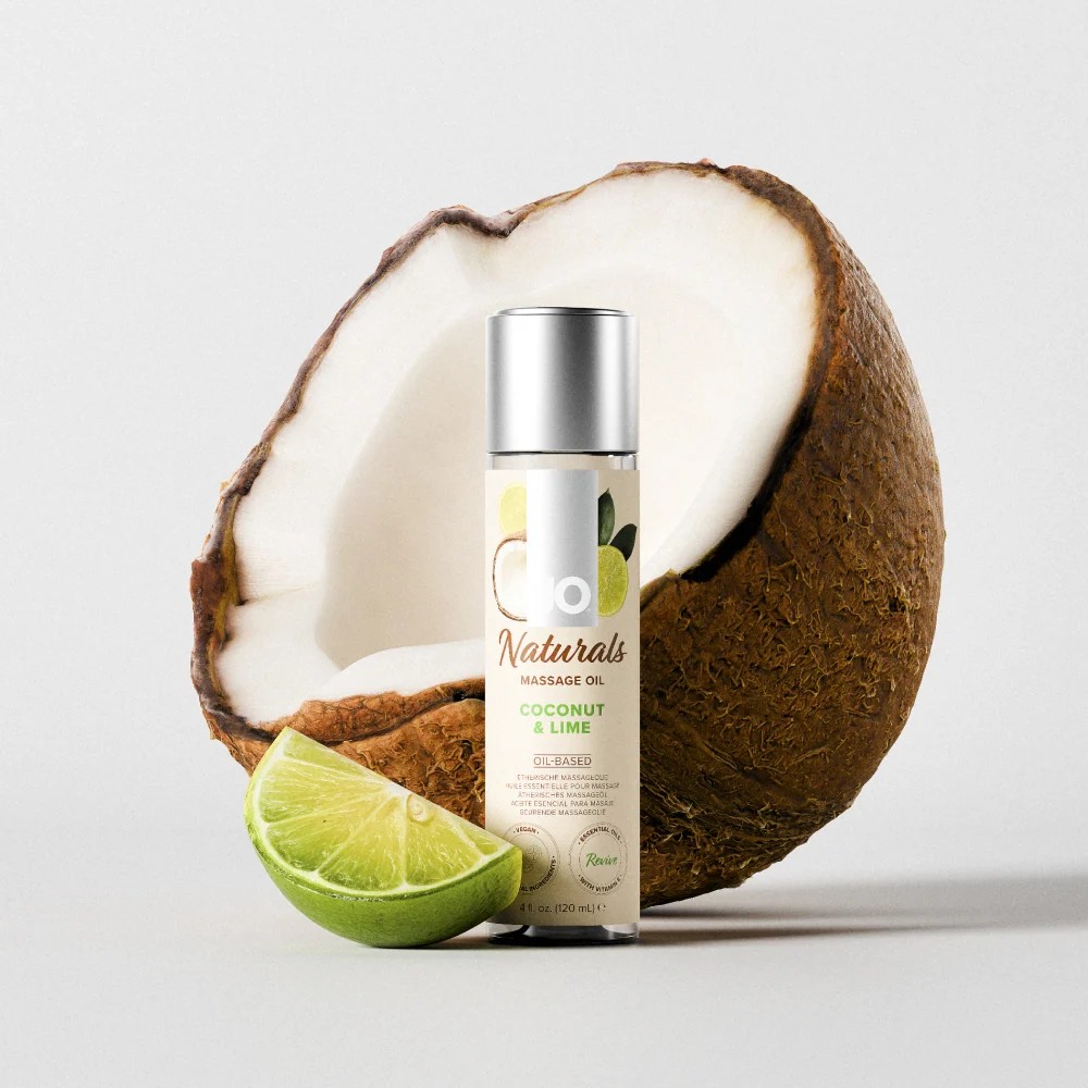 JO Naturals Massage Oil Coconut & Lime - 4 fl oz / 120 mL