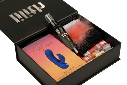[A&L-2656] Solo Girl Box – Luxury Female Pleasure Kit with Cashmere Bunny Vibrator, Clitoral Arousal Gel, Butt Plug, Lube & Toy Cleaner – Self-Love Gift Set for Women