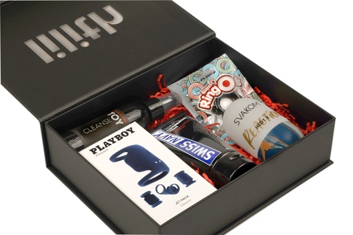 [A&L-2657] Solo Guy Box – Jet Pack Vibrator, Stroker Sleeve & Masturbation Cream Set – Men’s Luxury Self-Pleasure Kit