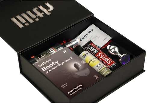 [A&L-2661] Anal Beginner Box – Gentle Training Plug Set with Medium Butt Plug, Water-Based Jelly Lube, Silicone Anal Lube & Toy Cleaner – Beginner-Friendly Anal Exploration Kit