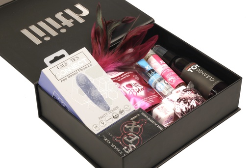 [A&L-2668] Game Night – Couples Sensual Play Kit with Panty Teaser, Sex Dice, Card Games, Lubes, Blindfold & More – Romantic Foreplay Box for Lovers