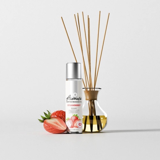 [SJO-40129] JO Aromatix Strawberry Scented Massage Oil - 4 fl oz / 120 mL