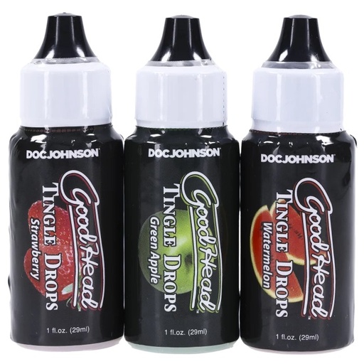 [DJ-1360-13-BX] GoodHead - Tingle Drops - Wild Watermelon, Sour Green Apple, Salivating Strawberry - 3 Pack - 1 fl. oz.